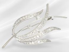Brosche/Nadel: vintage Diamant-Goldschmiedebrosche aus 18K Weißgold