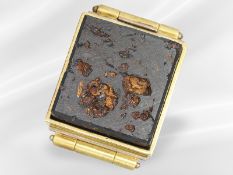 Anhänger: ausgefallener Anhänger mit fossilem Stein, Handarbeit aus 18K Gelbgold