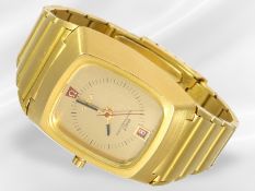 Armbanduhr: extrem rare vintage Omega Electroquartz "F8192" in 18K Gold, Ref. 196.005