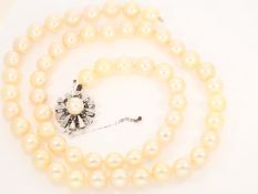 Kette/Collier: vintage Zuchtperlenkette mit weißgoldener Schließe