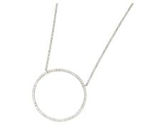Kette/Collier: feines weißgoldenes Brillantcollier, ca. 0,35ct