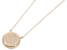 Kette/Collier: feine Mittelteil-Goldkette mit Brillantbesatz