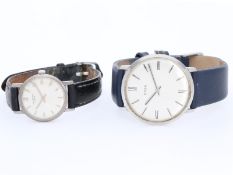 Armbanduhren: Paar schlichte vintage Stahluhren, 60er Jahre, Universal Geneve/Doxa
