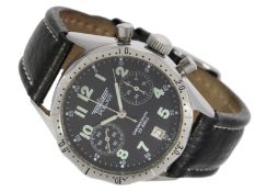 Armbanduhr: russischer Fliegerchronograph der Marke "Poljot", Edelstahl, Kaliber 3133