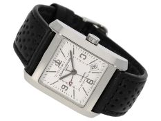 Armbanduhr: große Baume & Mercier Genf Automatic "Dual Time" , Edelstahl, Ref. 65561, 2006 mit Box