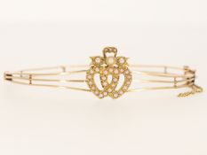 Viktorianischer Armreif mit kleinen Orientperlen, um 1890