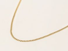 Kette: zierliche vintage Flachpanzerkette, 18K Gold