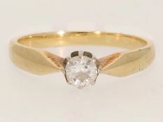 Ring: vintage Brillantring mit Viertelkaräter Brillant