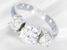 Ring: vintage Brillant-Goldschmiedering, ca. 2,6ct sehr schöne Brillanten, zentraler Stein ca.1,65ct