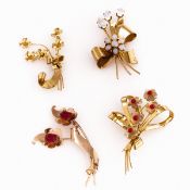 CORO / CoroCraft - Vier Vintage Sterling-Broschen