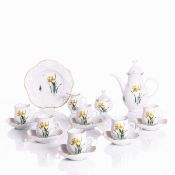 16-teiliges Mokkaservice für 6 Personen - Großer Ausschnitt: Gelbe Iris, Meissen 1972-1983