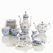 31-teiliges Kaffee-/Teeservice für 6 Personen - Musselmalet Voll- und Halbspitze, Kopenhagen 1975-20