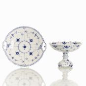 Kuchenplatte und Tazza - Blaumalerei, Bing & Gröndahl und KPM Kopenhagen 1902-1914 und 1980-1984