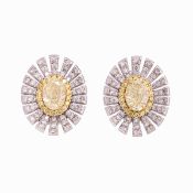 Paar Ohrringe mit Fancy-Yellow-Diamanten