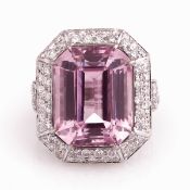 Kunzit-Diamantring