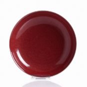 Seltener roter Teller mit Qianlong-Marke