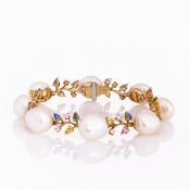 Schoeffel Perlen-Saphir-Diamant-Armband