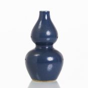 Schöne azurblaue Double-Gourd Hulu-Vase mit Ming-Wanli-Bodenmarke
