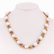 Schoeffel Perlen-Saphir-Diamant-Collier