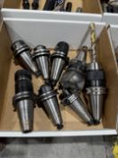 (8) CAT 40 Tool Holders, Haas & Maritool, ER-32 Collet, Shell Mill With 5 Flute Shell Mill, Jacob