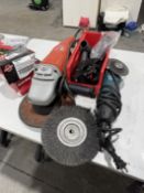 Milwaukee 7"/9" Heavy Duty Sander, Makita 4" Disk Grinder With Guards & Various Handles & Wire
