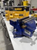 Central Forge 4" Swivel Vise & (2) New Dewalt 3/4 Pipe Clamps