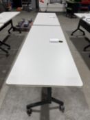 (2) Rolling Work Tables/Folding 59" x 23 1/2" x 29 1/2"