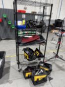 5 Tier Rolling Rack With Tool Bags, Tool Belt, Tape & Misc Tools & Straps