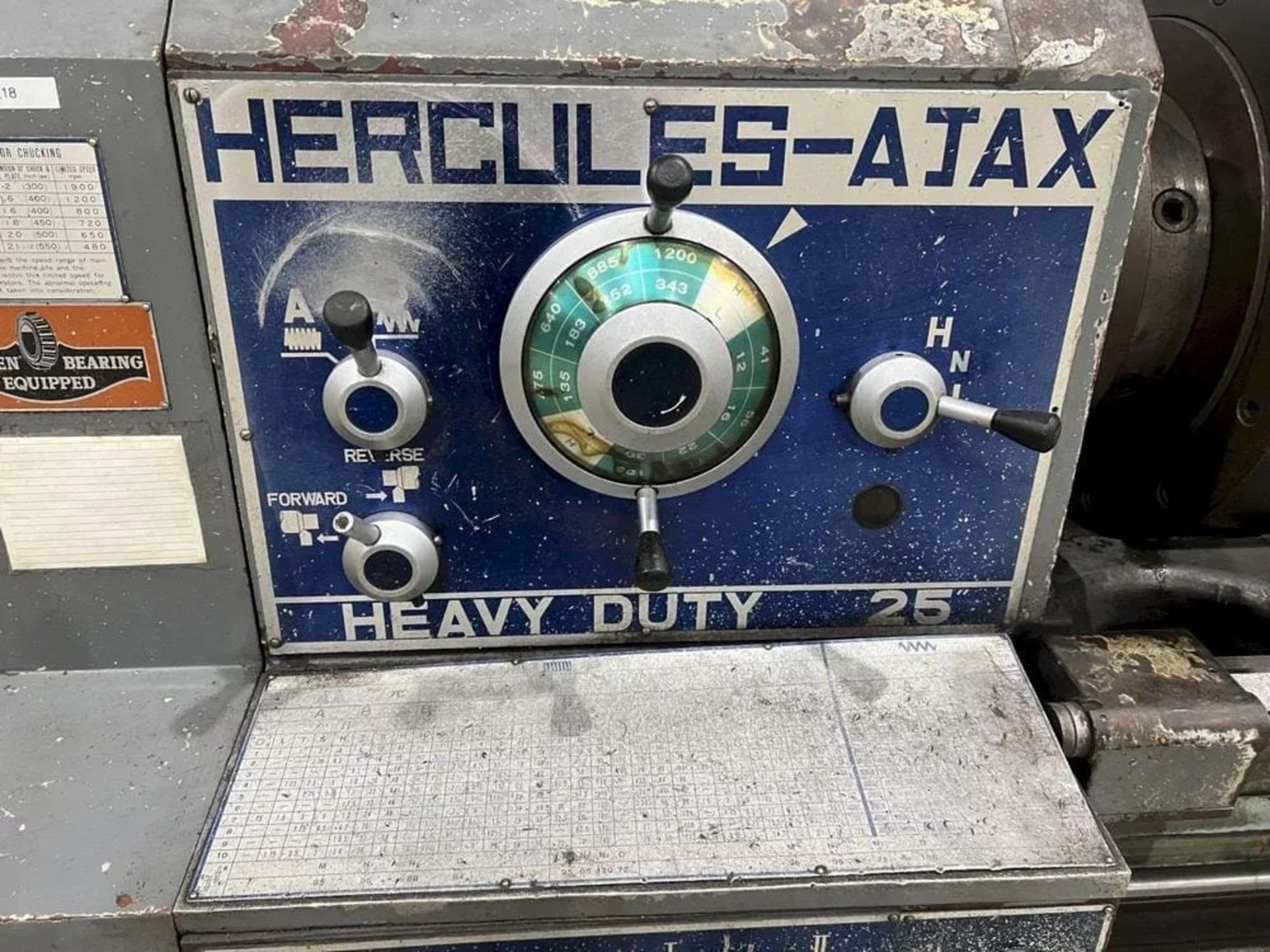 1979 Hercules AJAX HR2000, #25 Heavy Duty Gap Bed Engine Lathe, Type #25 Heavy Duty, Spindle - Image 14 of 16