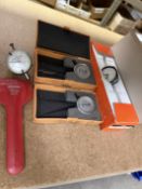Drop Dial Indicators & (2) Mitutoyo ID Micrometers 1.2"-2.2" & .4"-1.4"