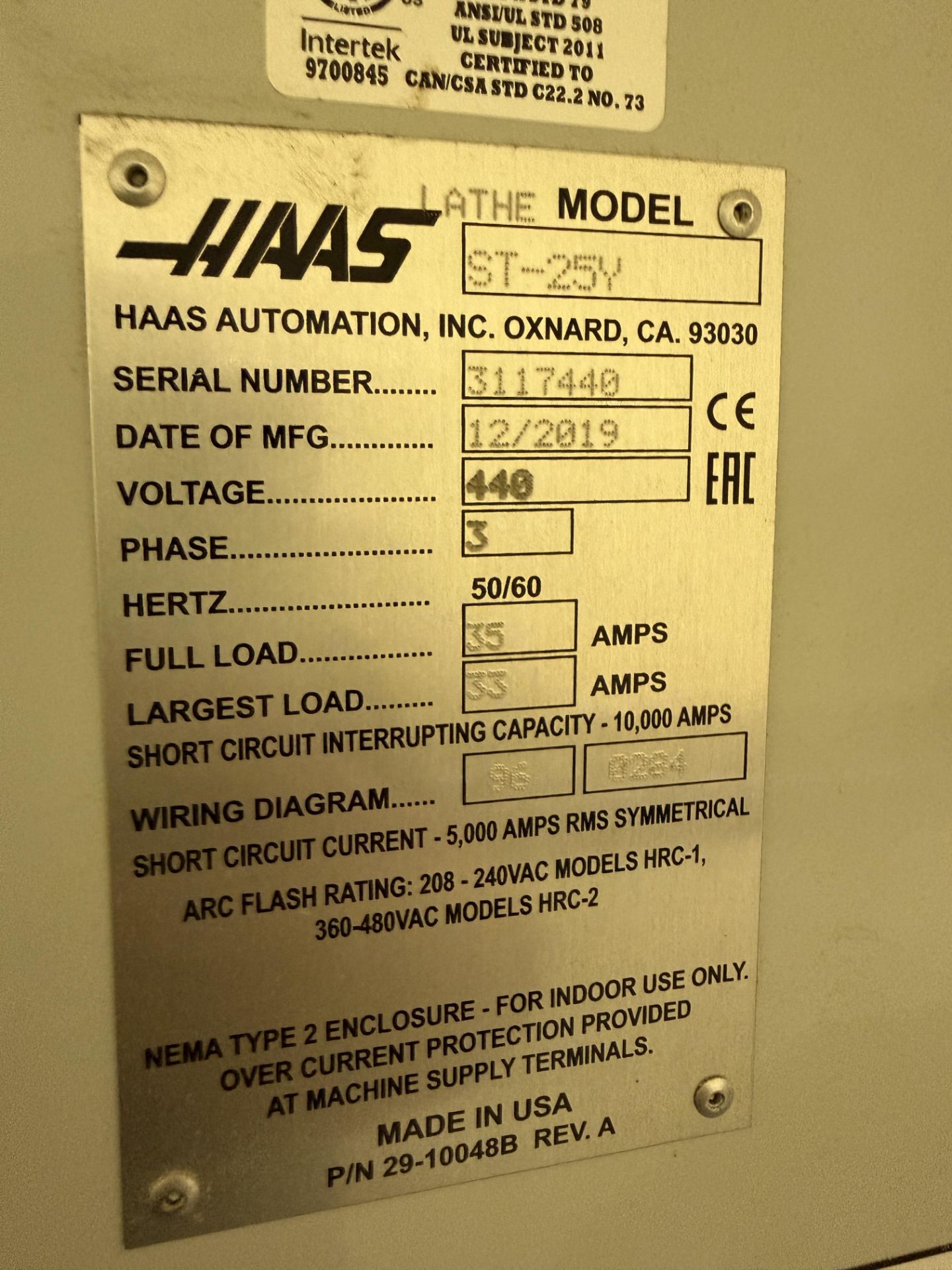 2019 Haas ST-25Y CNC Lathe With Y Axis Live Tooling, 10" 3-Jaw Chuck, Tool Presetter, Sub Spindle - Image 12 of 31