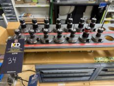 (14) CT 40 Tool Holders, with Wood Storage Rack