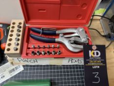 Roper Whitney 5JR Hand Punch, with Case, Punches & Dies