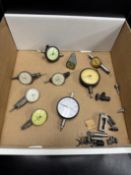 Box of Various Dial Indicators & Drop Dial Indicators, Mitutoyo, Federal, Interapid