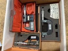 (3) Mitutoyo Micrometers - Point, Digital & Disc