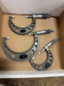 (3) Mitutoyo Blade Micrometers, 1"-4"