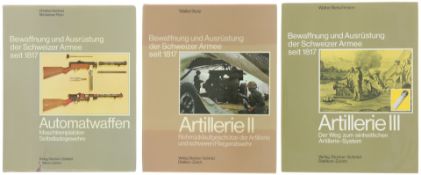 Konvolut von 3 Bücher, Bewaffnung und Ausrüstung der Schweizer Armee