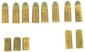 Konvolut von 13 Patronen 10.4mm zu Ord.-Revolver 1878