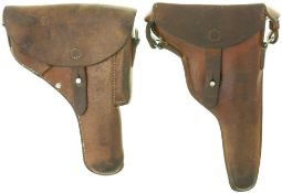 Konvolut von 2 Lederfutteralen zu P49 resp. Revolver 1882