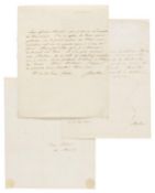 Johann Wolfgang von Goethe, 3 eigh. Briefe m. U. an Germaine de Stael