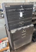U.S. General Stacked Rolling Tool Chests with Keys and Organizers
