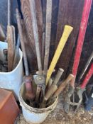 Bucket of Tools - Slide Hammer, Puller, Pry Bars, Chisels, Axe and Shears