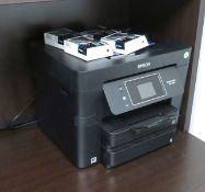 Epson work force pro wf-3730 all in one printer, copier with 4 new black ink cartridges