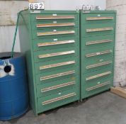 Stanley 7 drawer steel parts cabinet 30" w x 60" high x 28"