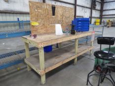 wood work benches 96" x 32" x 39" with back board (tools and vise not included