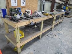 wood work bench 96" L x 32' d x 39" high