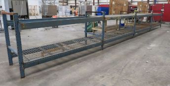 sections of pallet racking 102" long x 50" high x 32" (arms are tack welded) (5) uprights (16) a...