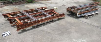 2 pallets of shelving uprights and arms