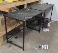 steel framed work bench 91" x 22" w x 30" h