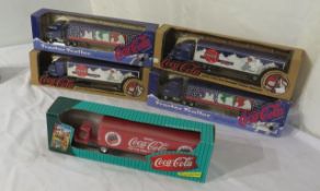 die cast Coca Cola tractor trailer rigs 1:64 scale